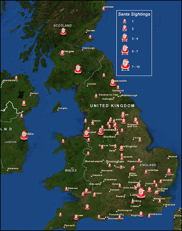 Santa sightings, 2012