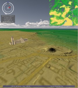 3D computer visualisation representation of the Cambridgeshire Fens in the GeoVisionary software suite.