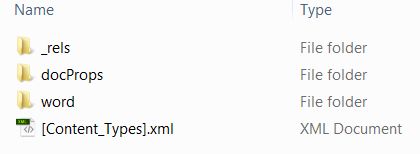 MS Word XML file structure